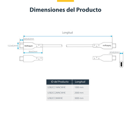 EAN 0065030911818 - StarTech.com USB2CC2MNCWHE cable USB USB C imagen 9