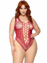 Leg Avenue - 81641x Body Tirantes Sin Costuras Burdeos Talla 1x/2x