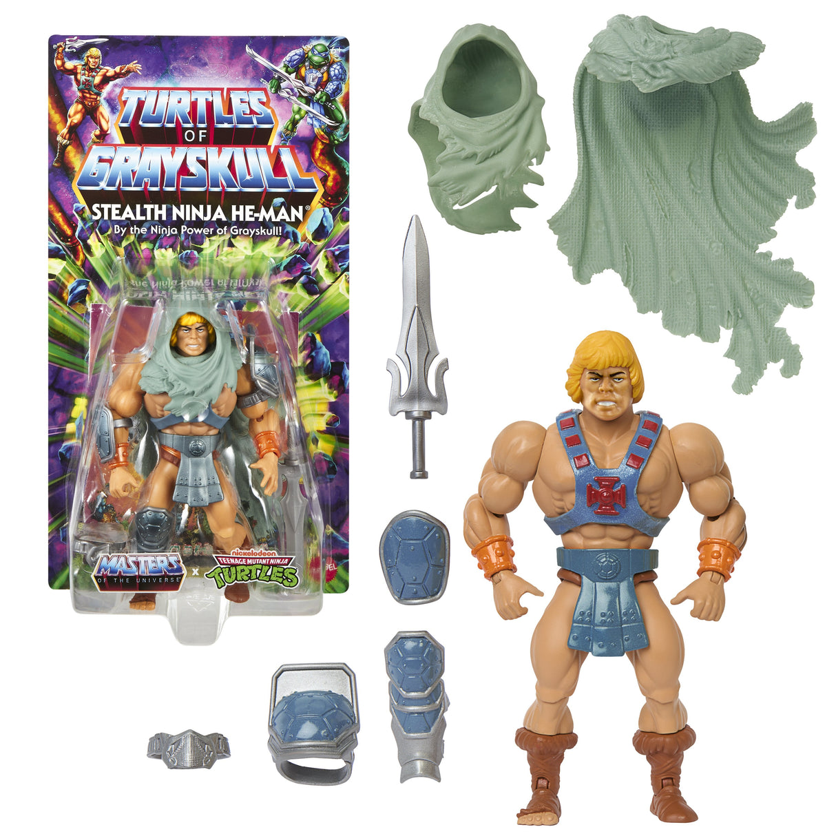Figura De Juguete Mattel Masters Of The Universe Origins Turtles Of Grayskull Stealth Ninja He-Man Hth18