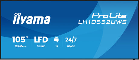 EAN 4948570128020 - iiyama LH10552UWS-B1AG pantalla de señalización Diseño de quiosco 2,66 m (104.6") LCD Wifi 500 cd / m² Ul imagen 2