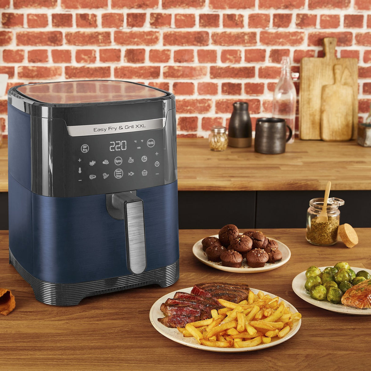 EAN 3045387290849 - Tefal Easy Fry & Grill EY8014 Doble 6,5 L Independiente 1830 W Freidora de aire caliente Azul imagen 6
