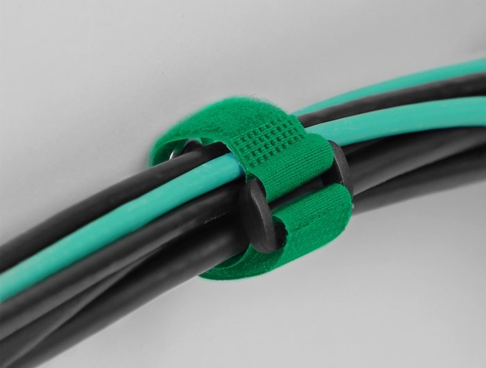 Delock Klett-Cablebinder Mit Schlaufe Und Befestigungsöse L 190 X B 25 Mm Grün 5 Stück