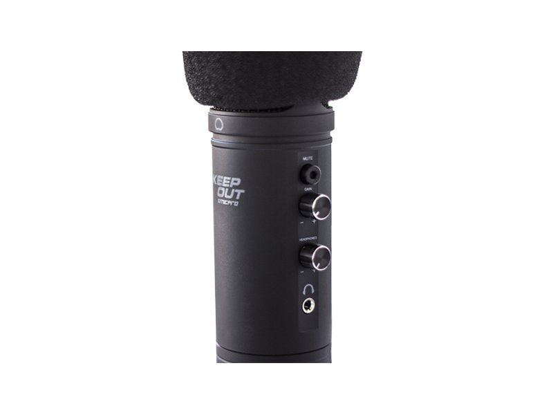 Keepout Microfono Usb Pro Windscreen Led Azul Tripode Control Ganancia Silencio Y Alimentacion Usb