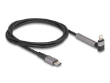Delock 85405 Cable De Datos Y Carga Usb Type-C A Lightning Para Iphone, Ipad, Ipod Acodado Con Función De Soporte Negro 1,5 M Mfi