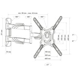 Soporte De Pared Para Tv Schwaiger De Hasta 75 ", 2 Juntas Máx. 35 Kg Negro