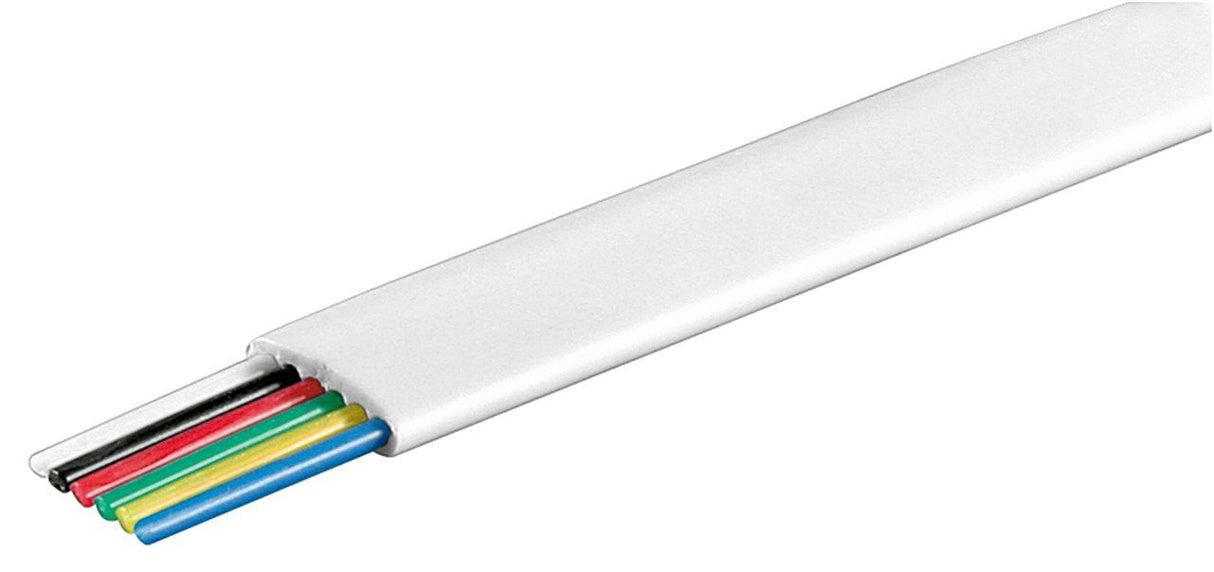 Bobina Telefónica Plano Blanco 100 Metros 6 Hilos Cca-Pvc Goobay