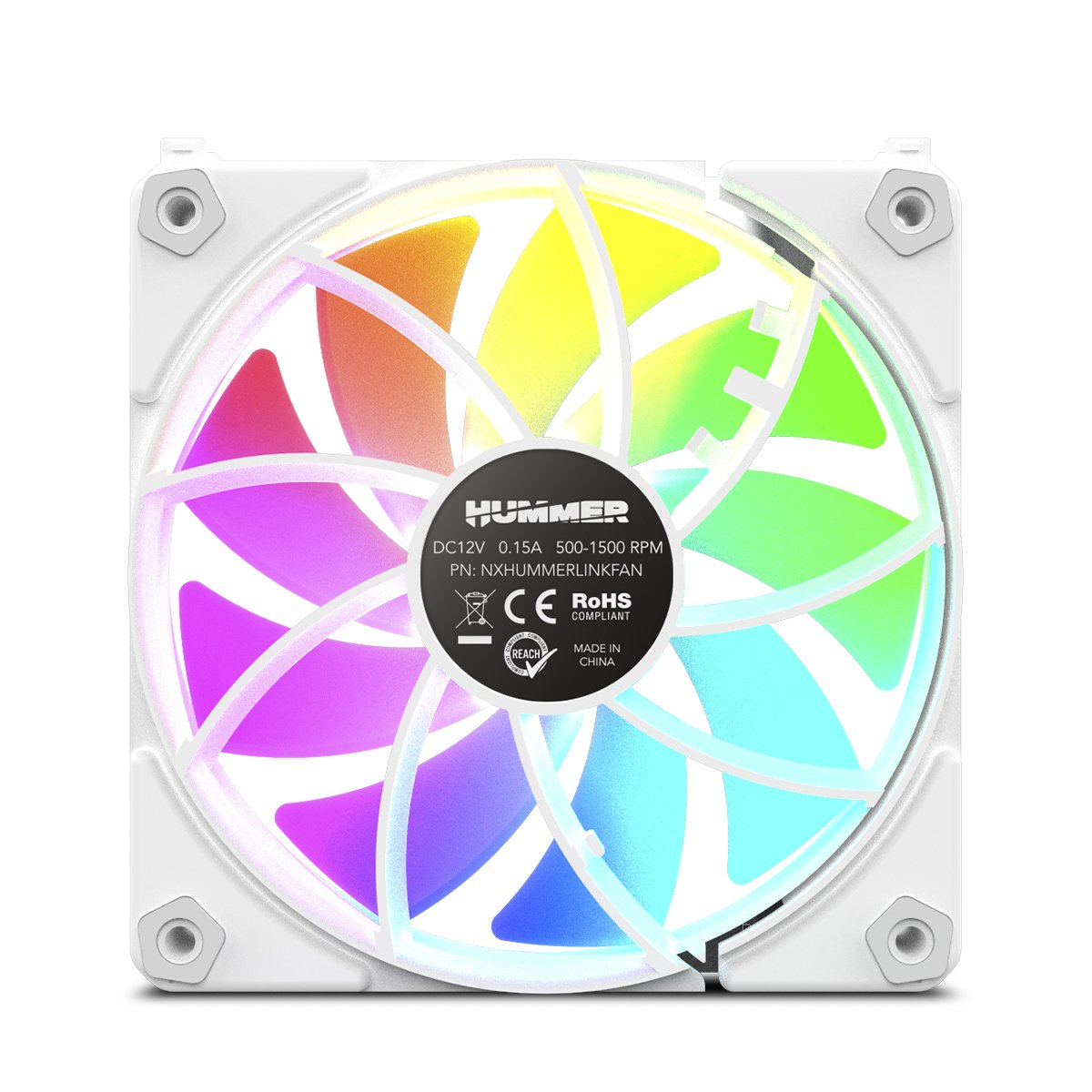 Nox Ventilador Hummer Easylink Argb Blanco Único