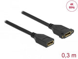 Delock Displayport 1.2 Cable Hembra A Hembra Para Instalación 4k 60 Hz 30 Cm