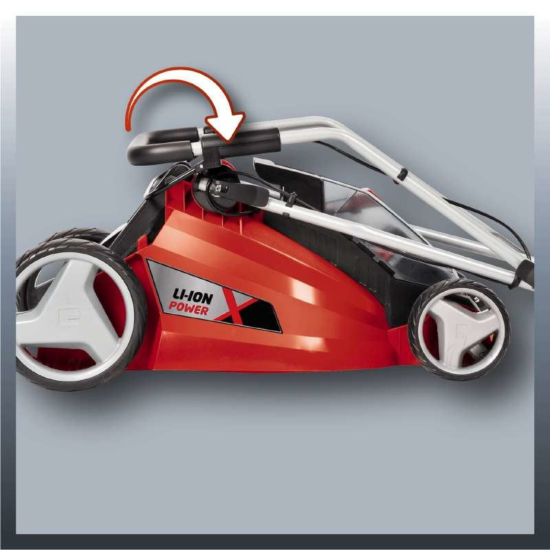 Cortacésped  Einhell Ge-Cm 43 Li M Kit Manual  Rojo/Negro, Cortacésped Manual, Cuchillas Giratorias, Cargador Rápido X2, Batería 18v 4ah X2, Negro, Gris, Rojo