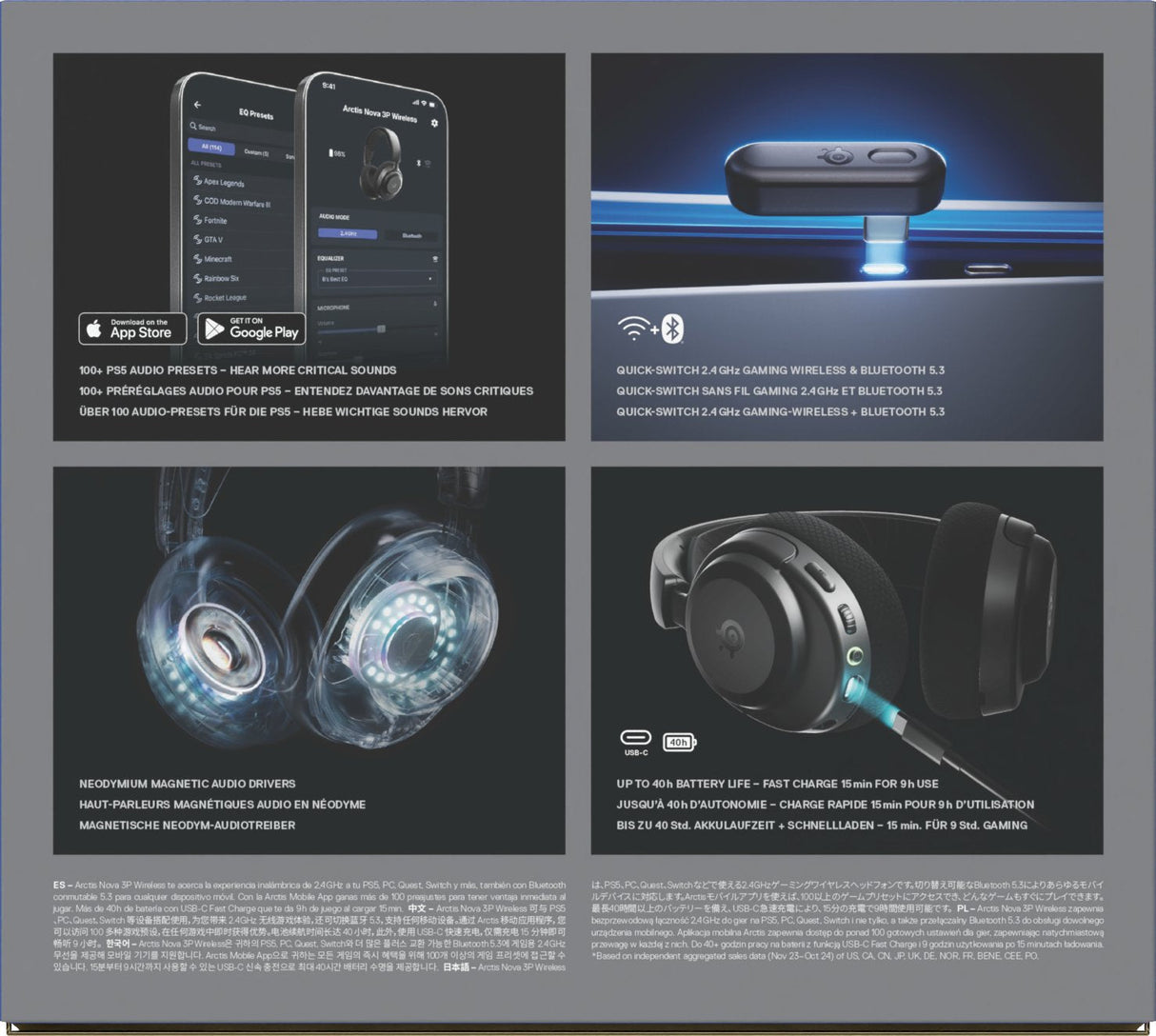 Steelseries Arctis Nova 3p Auriculares Inalámbrico Diadema Música/Uso Diario Bluetooth Negro