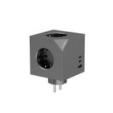Base 3 Enchufes Cubo Con Carga Usb
