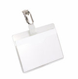 Durable Portanombres Horizontal Con Clip - Rapida Sustitucion De La Etiqueta - Transparente