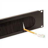 Value 19-Zoll-Cabledurchfhrung 2 He Mit Brstendichtung, Schwarz