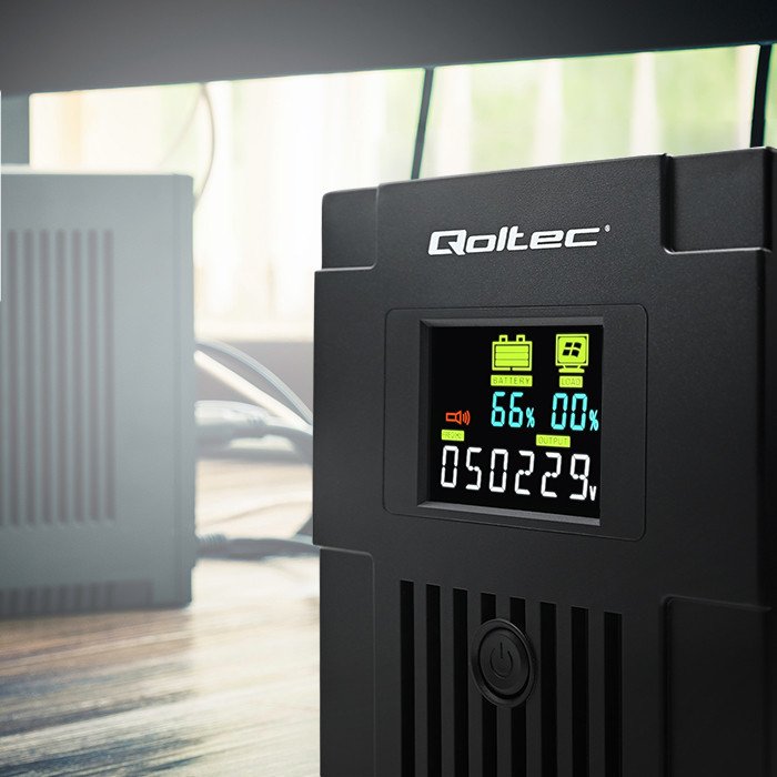 EAN 5901878537719 - Qoltec 53771 sistema de alimentación ininterrumpida (UPS) Línea interactiva 2 kVA 1200 W 2 salidas AC imagen 9