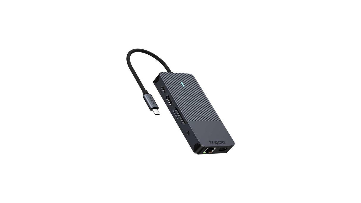 Rapoo Usb-C Multiport Adapter 8-In-1, Grey