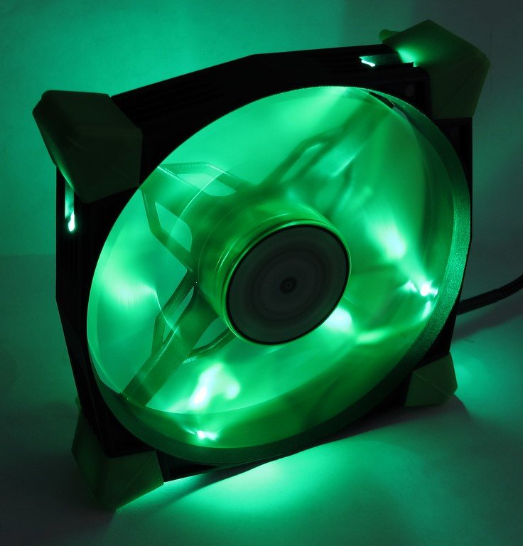 Inter-Tech Cobanitrox N-120-Gr Carcasa Del Ordenador Ventilador 12 Cm Negro, Verde Negro/Verde, Ventilador, 12 Cm, 1200 Rpm, 19 Db, 90 Cfm, 152,91 M³/H