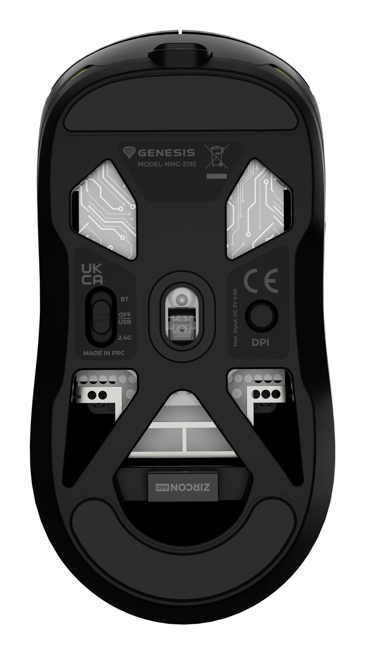 Raton Genesis Nmg-2193 Juego Ambidextro Bluetooth + Usb Type-C Óptico 26000 Dpi