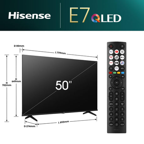 EAN 6942351402406 - Hisense 50E7NQ 127 cm (50") 4K Ultra HD Smart TV Wifi Negro 350 cd / m² imagen 2