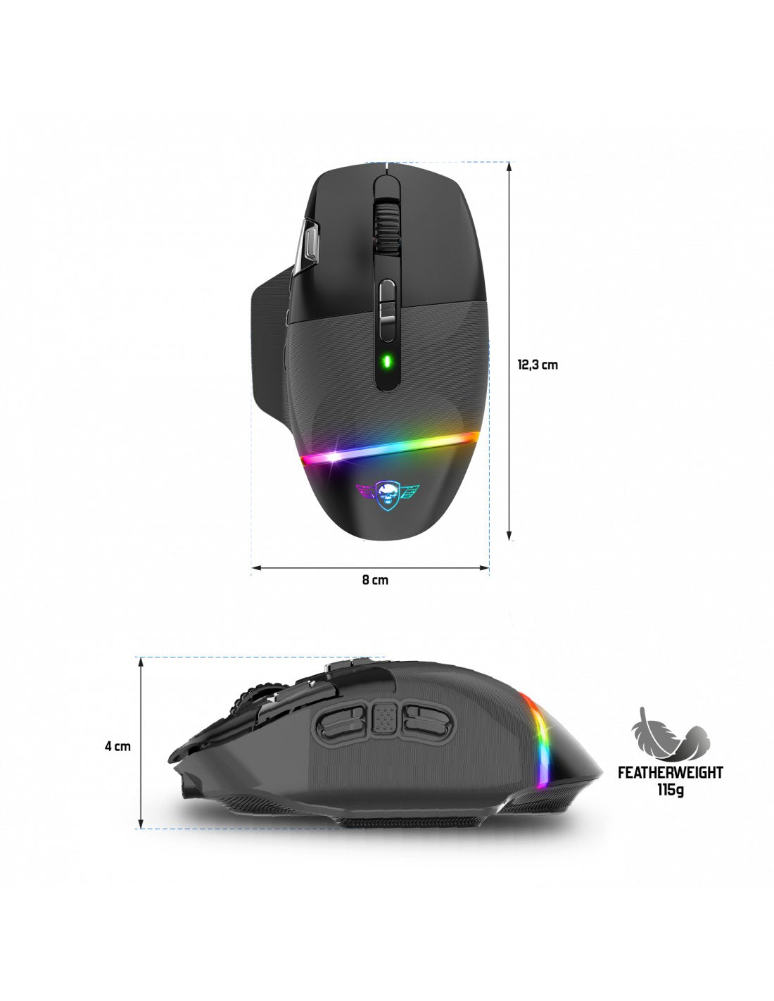 Ratón Gaming Inalámbrico Spirit Of Gamer Xpert M800 Batería Recargable Hasta 10000 Dpi