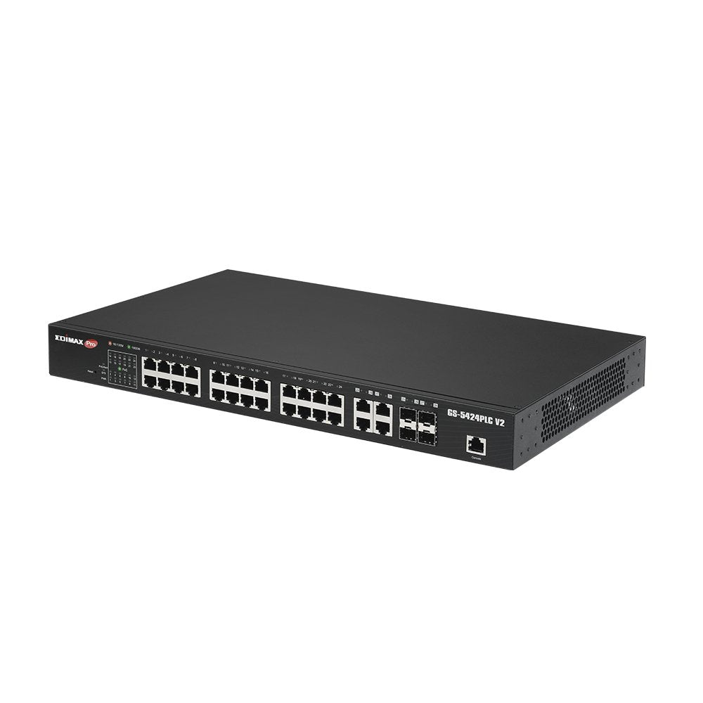 Edimax Pro Gs-5424plc V2 28 Puertos Poe + Switch Gigabit +4 Xsfp 19 "