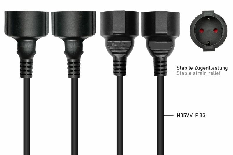 Kabelmeister Contacto De Protección-St. (90° Angulado.)- 3xbu. Negro. 0,2m