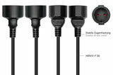 Kabelmeister Contacto De Protección-St. (90° Angulado.)- 3xbu. Negro. 0,2m