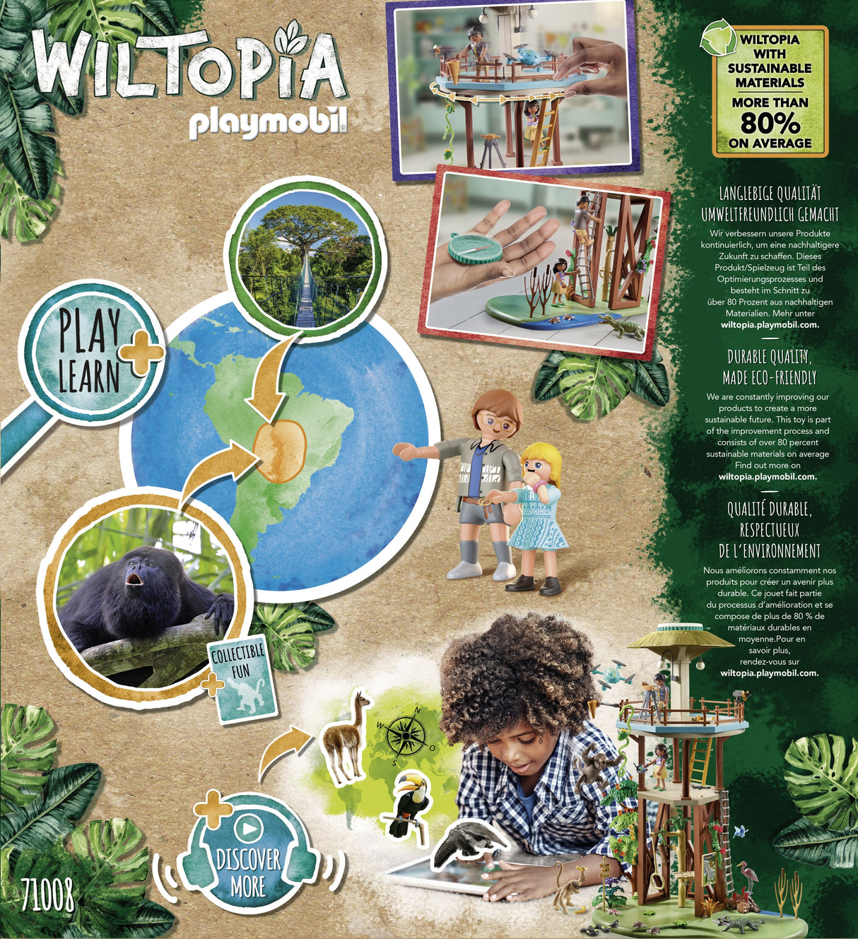 Playmobil 71008 Wiltopia Forschungsturm Mit Kompass, Konstruktionsspielzeug 71008