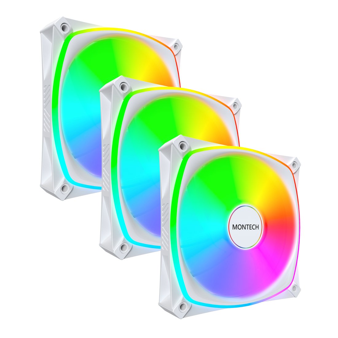 Ventilador Pc Montech Ax120 Pro 12 Cm Blanco 3 Pieza(S)