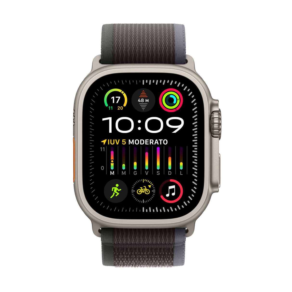 Apple Watch Ultra 2 Gps Cellular 49mm Caja De Titanio Correa Loop Trail Azul Negro M L