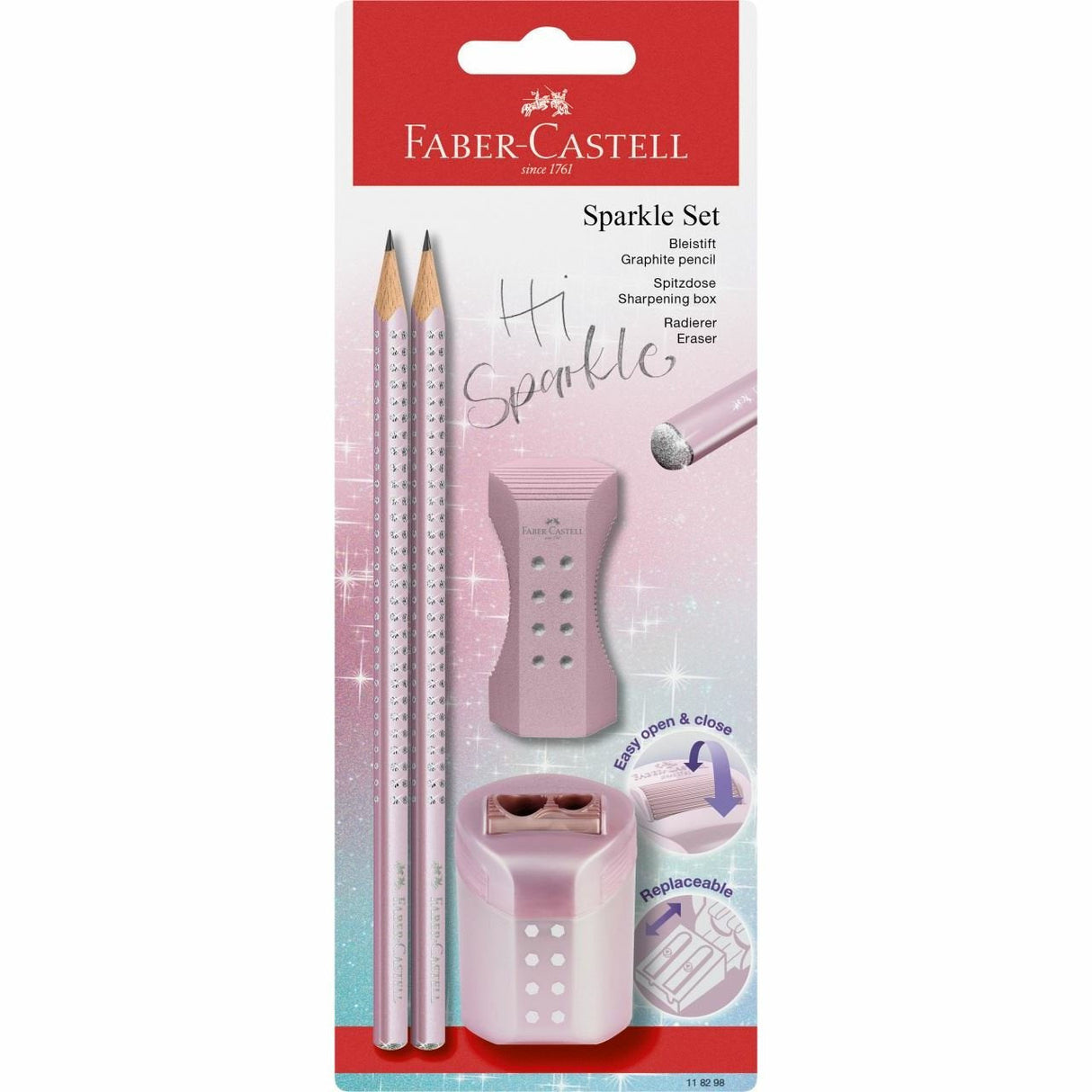 Faber-Camell Schreibset Sparkle Bk+Acc. Rose