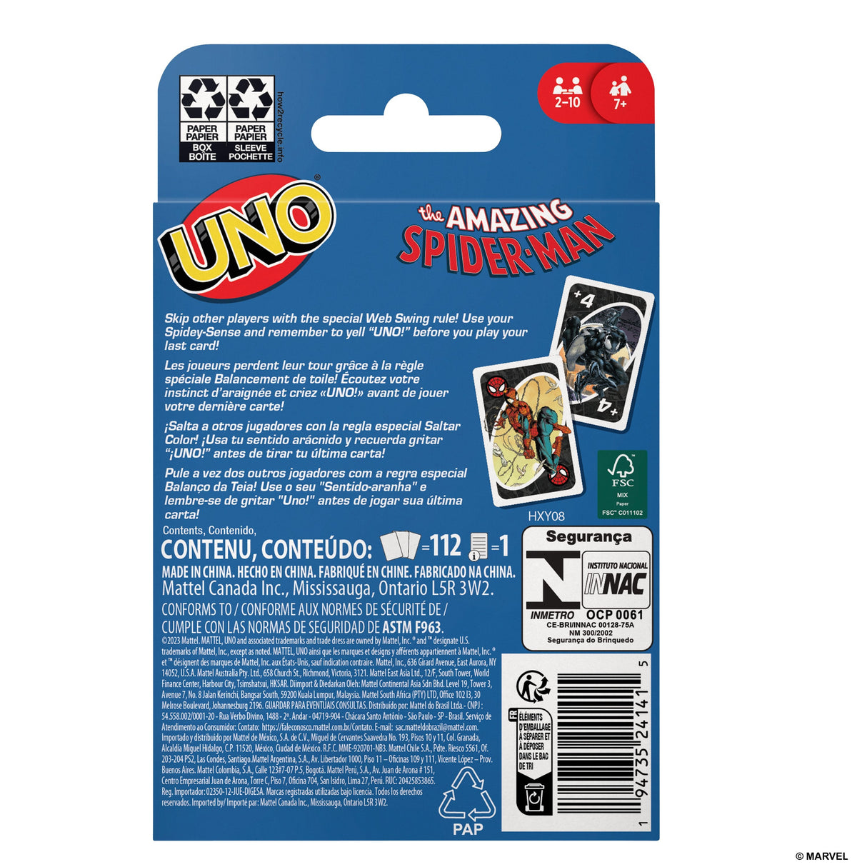 Mattel Games Uno Spider-Man, Juego De Cartas Hxy08