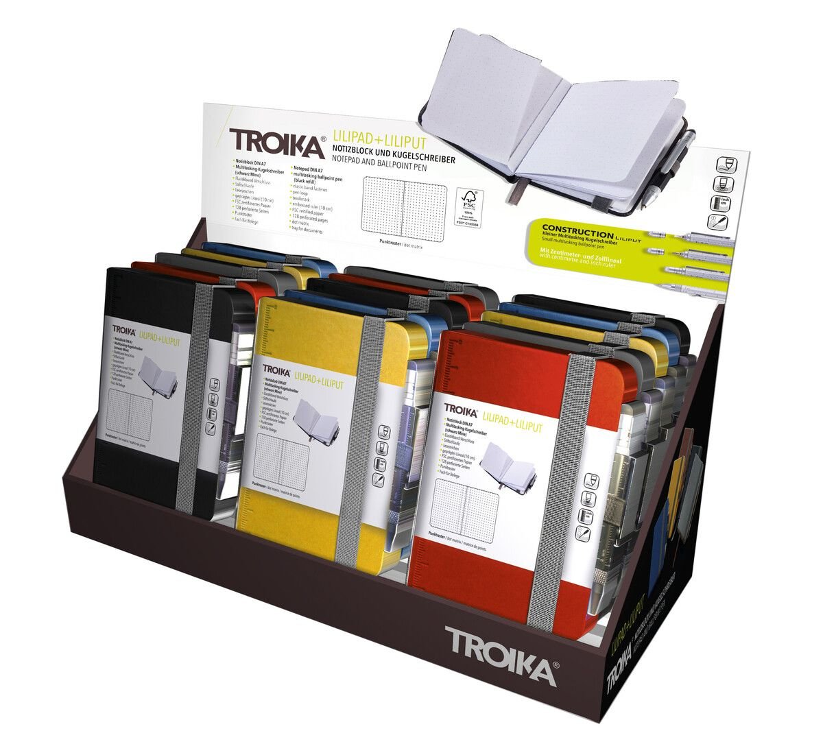 Troika Cd127 Cuaderno Y Block A7 128 Hojas Colores Surtidos