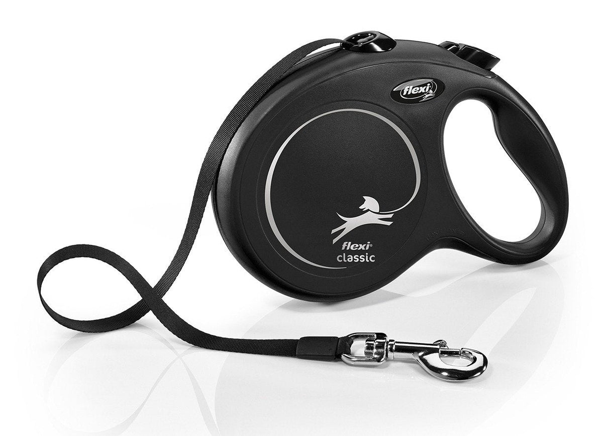Flexi Correa De Cinta New Classic 8m Negra 11743 Para Perros De Hasta 50 Kg