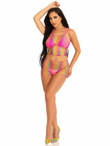 Leg Avenue  Set Top & Pantalon Rejilla Multicolor