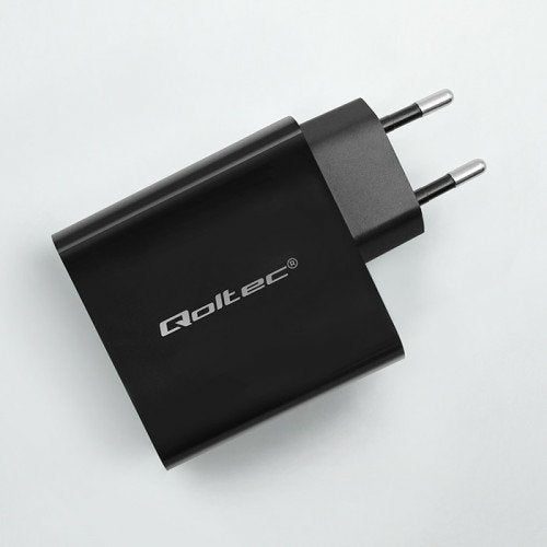 Qoltec 52380 Super Quick Pd Charger 1xusb-C 1xusb 65w 5-20v 1.5-3.25a Black