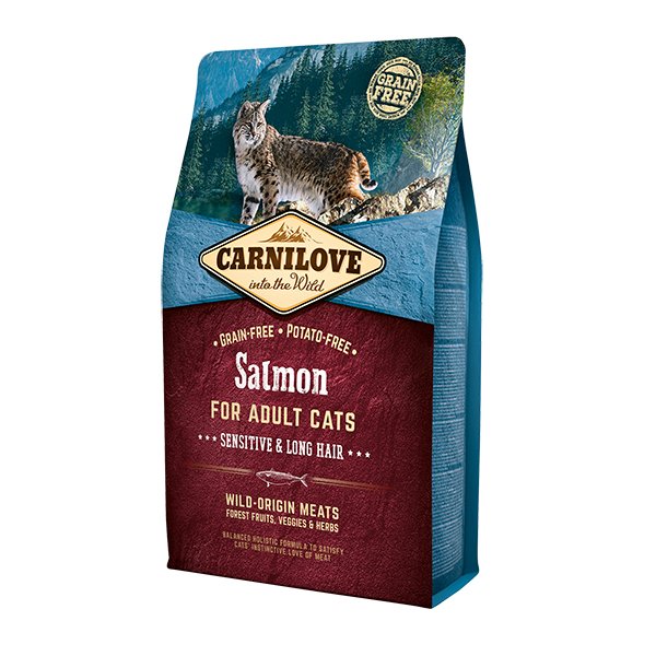 Carnilove Cat Sensitive & Long Hair Salmón - Alimento Seco Para Gatos - 2 Kg