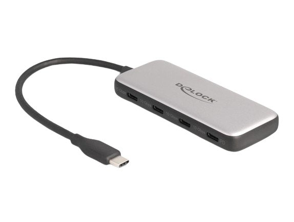 Delock 64261 Concentrador Usb Type-C De Usb 10 Gbps Con 4 X Usb Type-C Hembra Y Pd De 85 Vatios