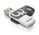 Pendrive Philips 32 Gb, Usb Tipo A, 3.2 Gen 1 (3.1 Gen 1), Girar, 8 G, Negro, Blanco