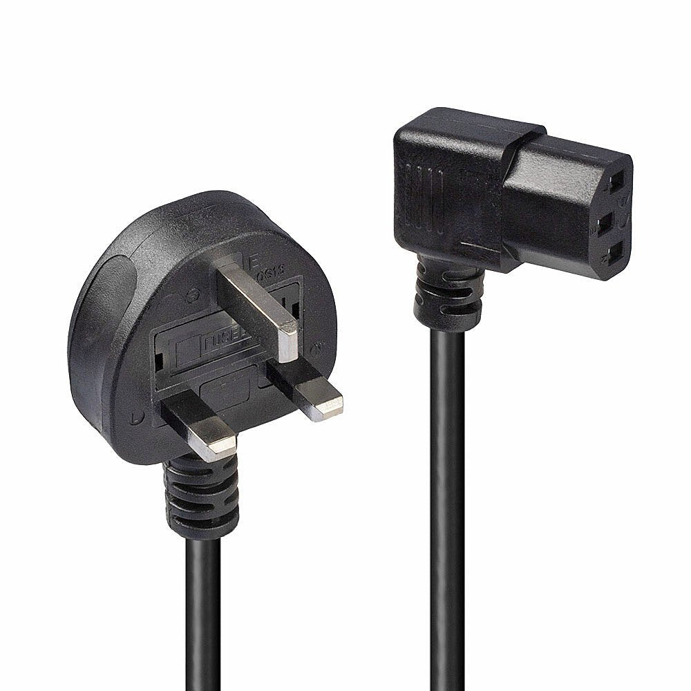 1m Uk 3 Pin To Right Angled  Iec C13