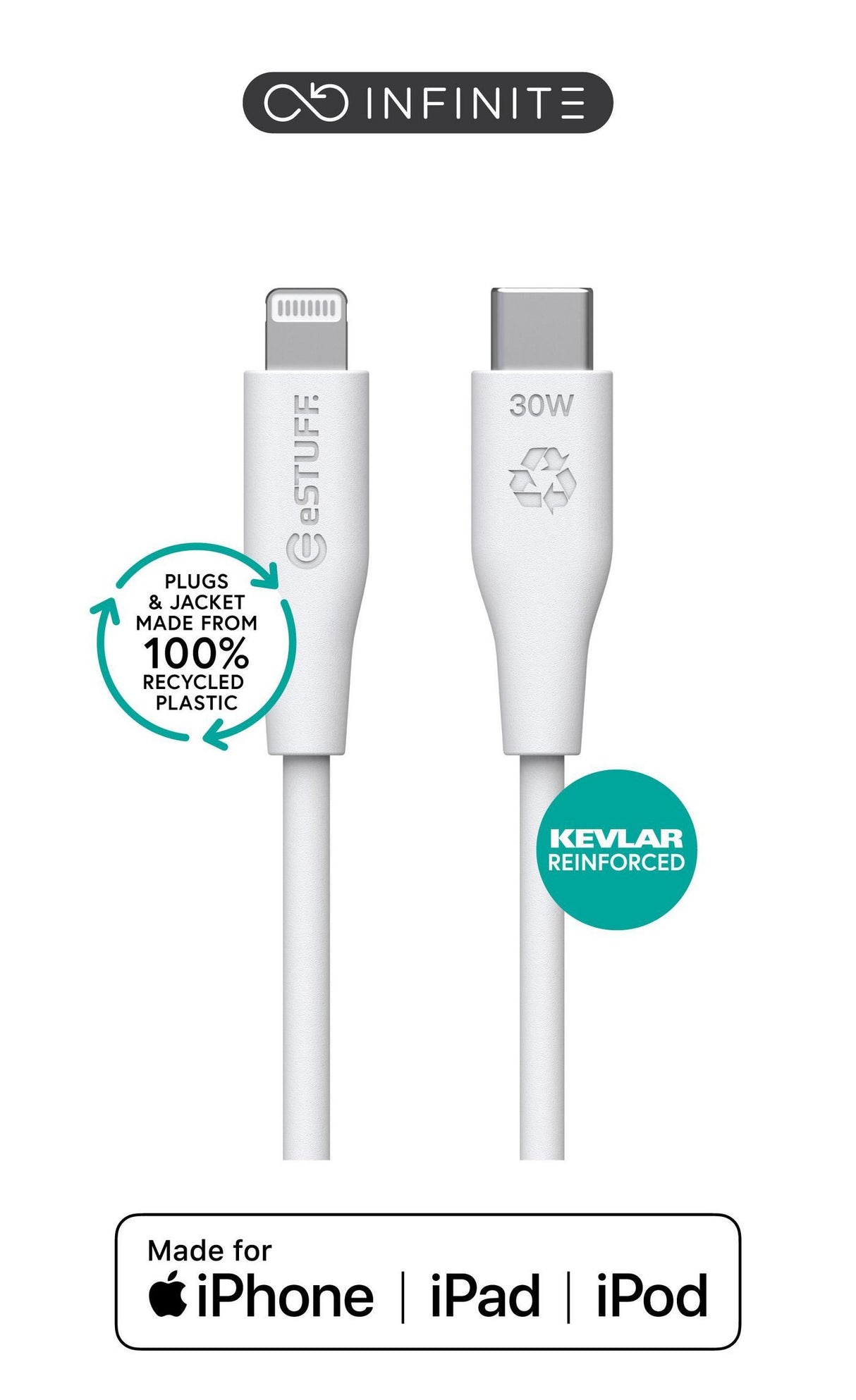 EAN 5715063055434 - eSTUFF ES602270-BULK cable de conector Lightning 2 m Blanco imagen 1