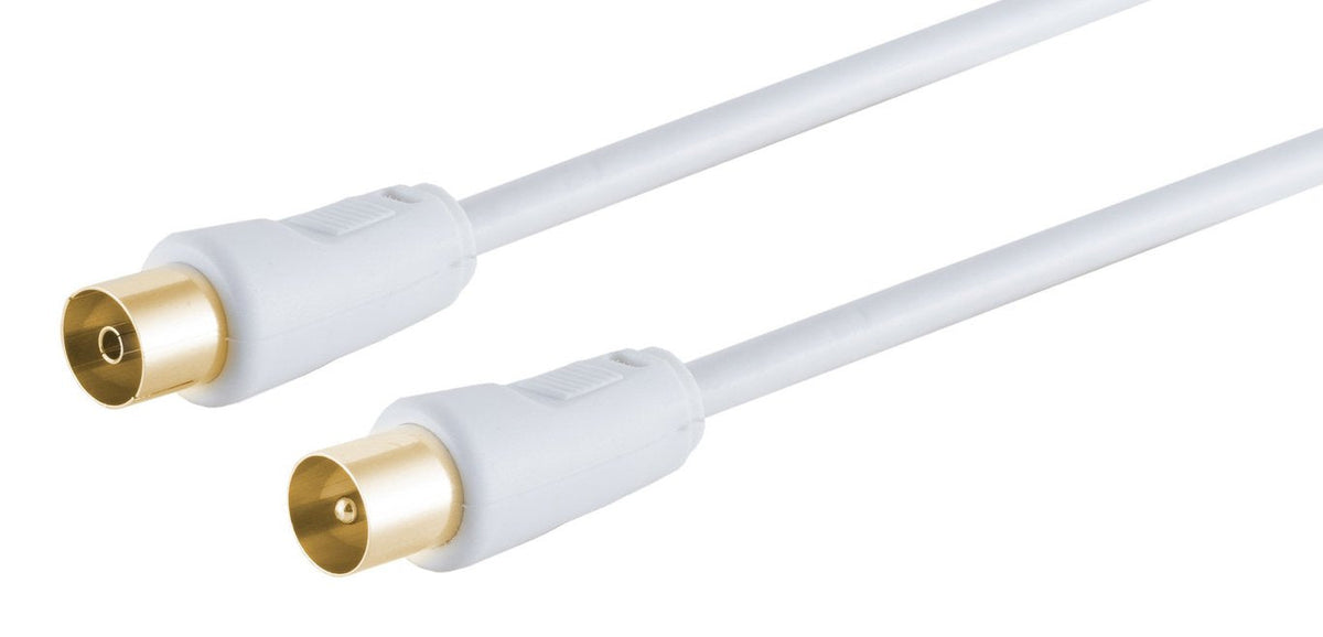 S-Impuls Cable De Antena, Chapado En Oro, >100 Db, Blanco, 7,5m