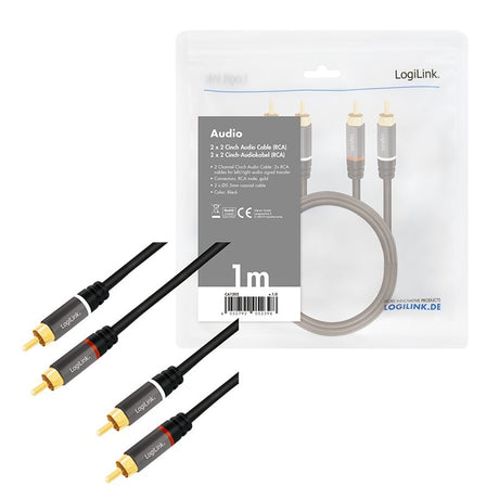 EAN 4052792052398 - LogiLink CA1202 cable de audio 1 m 2 x RCA Negro imagen 5