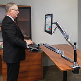 Ergotron Workfit-Lx Sitz-Steh-Tischmontagesystem Lcd Und Tastaturschwenkarm Lcd Bis 106cm 42zoll 3,2-11,3kg.