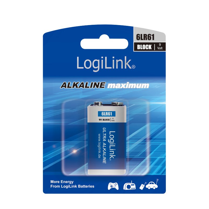Logilink - Ultra Power 6lr61 Alkaline Batteries, Block, 9v