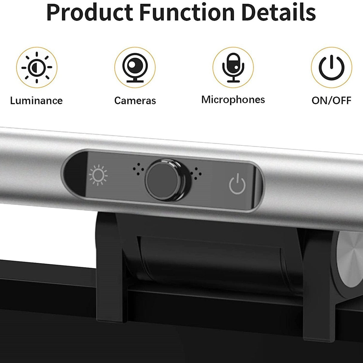 4smarts 2in1 Lampara Lightbar Pro Monitor Con Webcam Fullhd  Plata