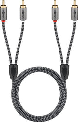 Cable  1,00m  2xrca M 2xrca M Flexiplus Nylon Goobay