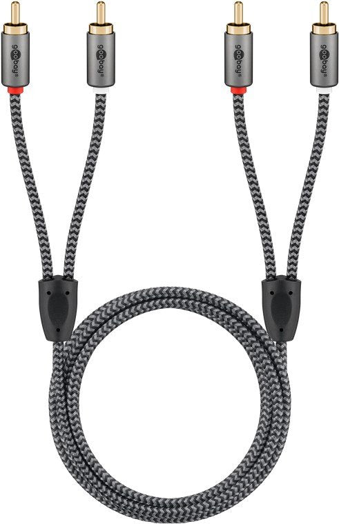 Cable  0,50m  2xrca M 2xrca M Flexiplus Nylon Goobay