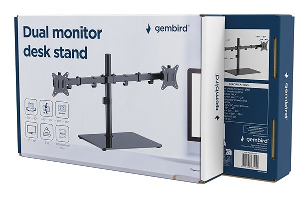 EAN 8716309135245 - Gembird MS-D2ST-01 soporte para monitor 81,3 cm (32") Escritorio Negro imagen 3