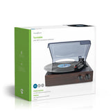 Nedis Tocadiscos 33  45  78 Rpm  18 W Conversión A Mp3  Abs  Mdf  Marrón