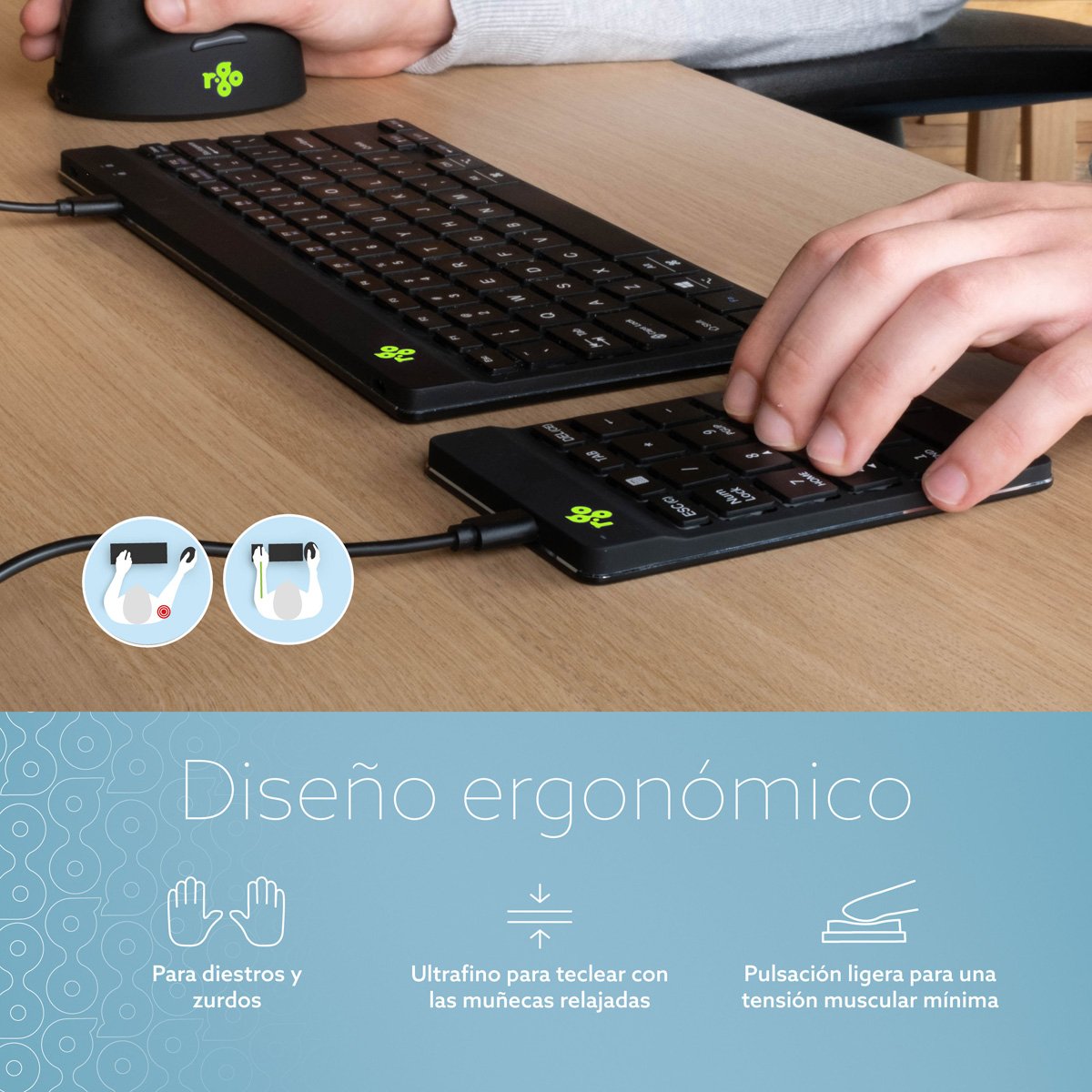 EAN 8719274491439 - R-Go Tools RGOCONMWDBL teclado numérico Universal USB imagen 4